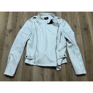 VICI Jacket, Women's Size Small, White, Full Zip, Zip Pockets, Motorcycle Jacket